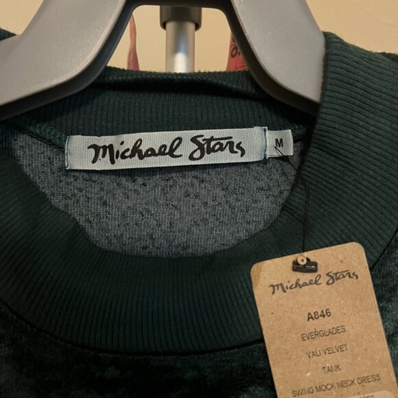 NWT Michael Stars mock neck velvet swing dress, Medium - Picture 2 of 3